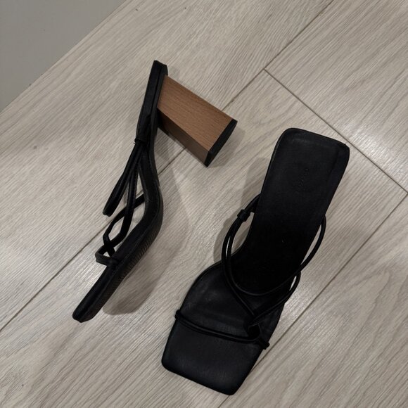 OAK + FORT Black Strappy Heel - Picture 9 of 9